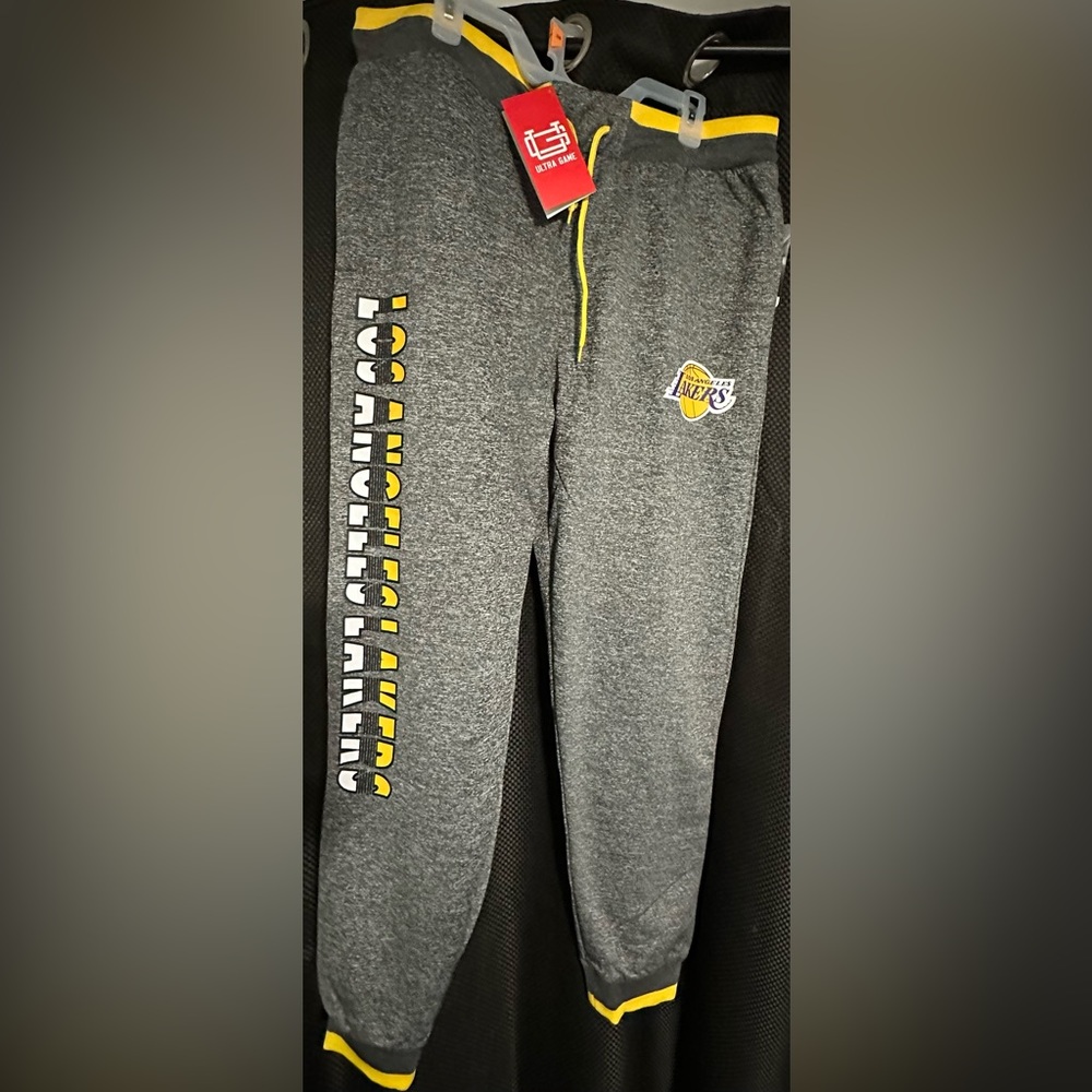 New Los Angeles Lakers Authentic NBA Basketball Sweatpants Fleece Joggers XL